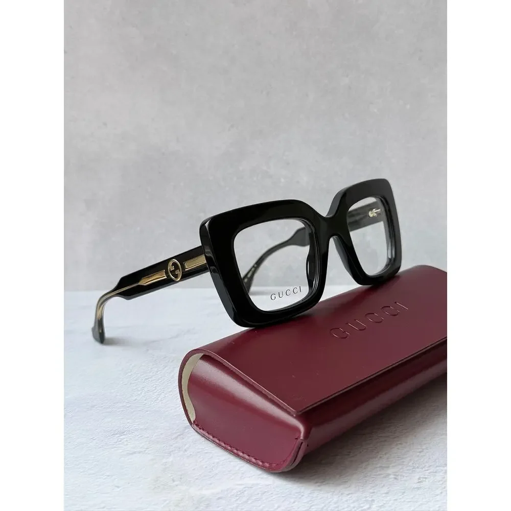 NEW Gucci GG1554O Black Thick Rim Eyeglasses Frames